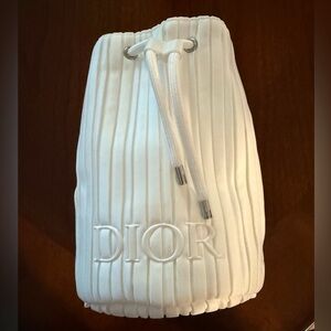 Dior GWP White Pleated Cosmetic Bag